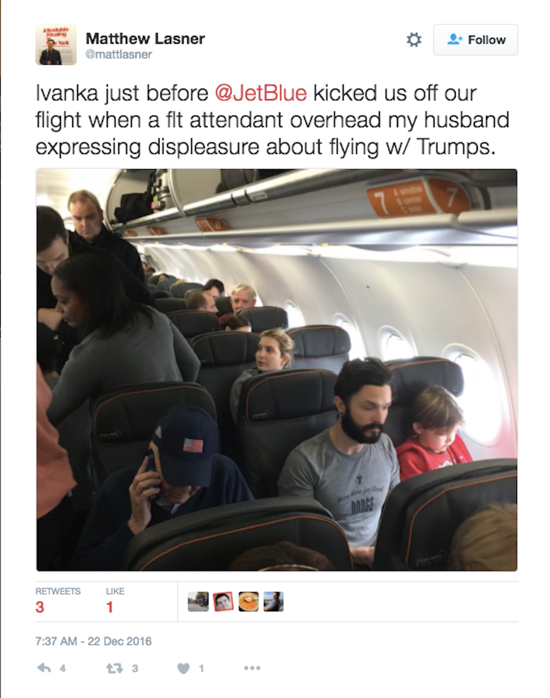 Illustration for article titled Man Kicked Off JetBlue Flight After Demanding to Know Why Ivanka Trump Is Flying CommercialÂ
